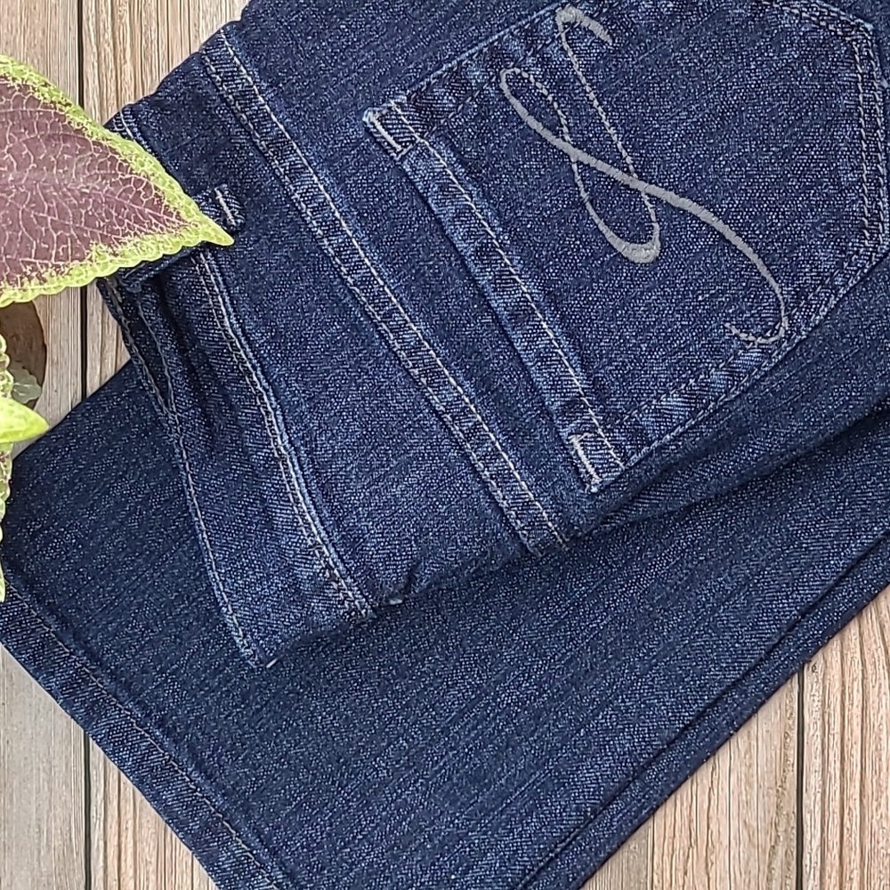 NWOT STYLE & CO TUMMY CONTROL PETITE DENIM BLUE JEANS BOOTCUT JEANS